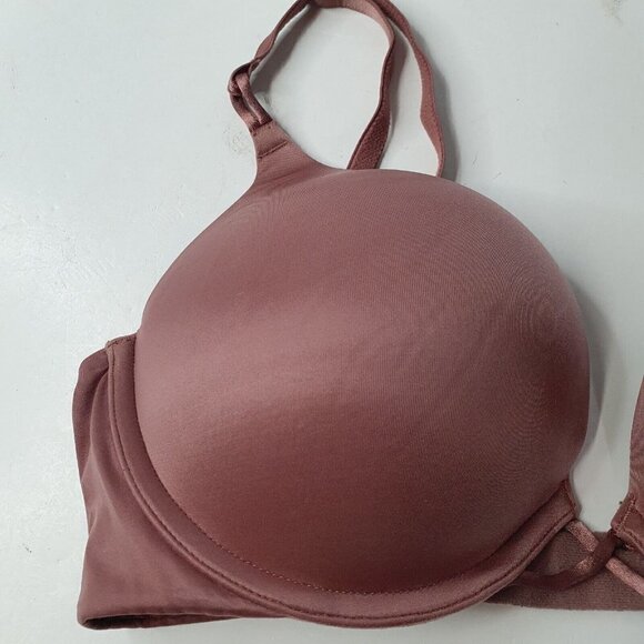 Victoria's Secret 32D? Mauve Bombshell Plunge Push Up Bra ADDS 2 CUP SIZES - Picture 4 of 4